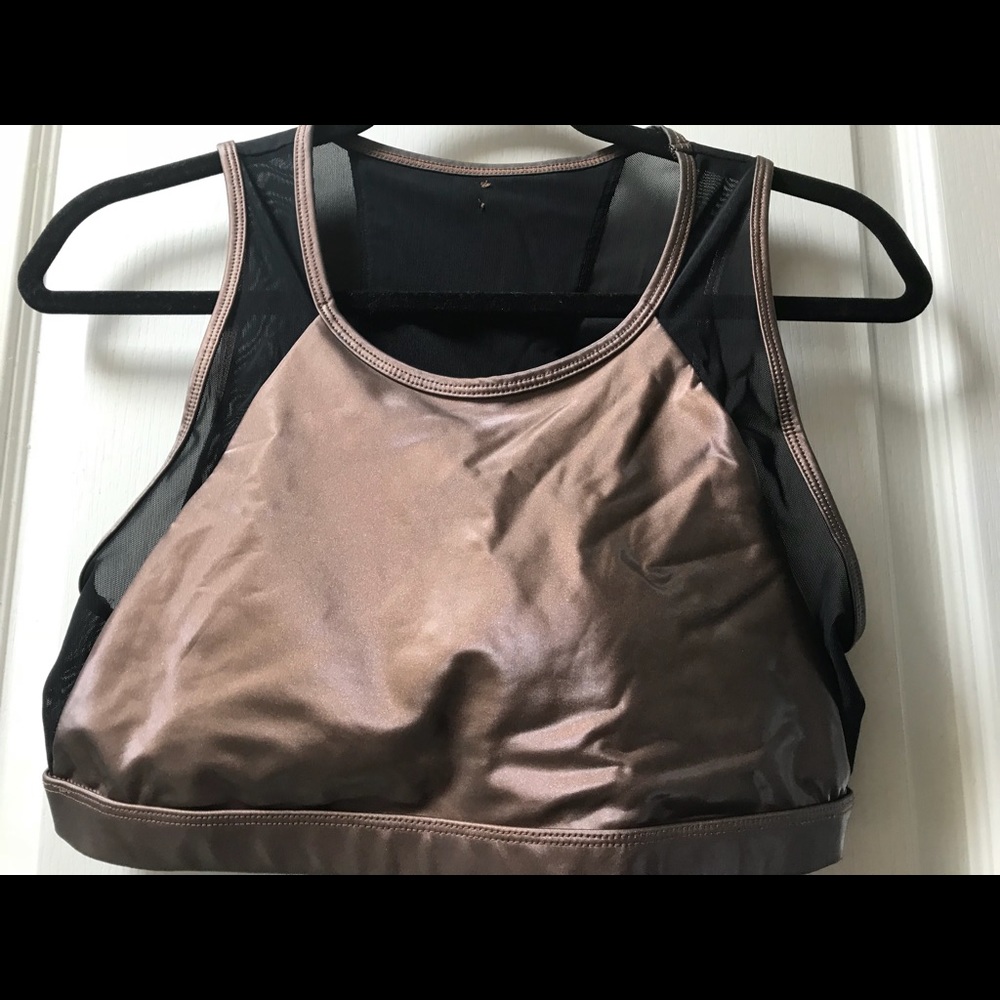 Fabletics L bronze & black sports bra